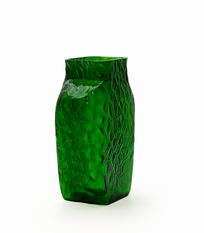 Váza s optikou velká krakle tmavě zelená