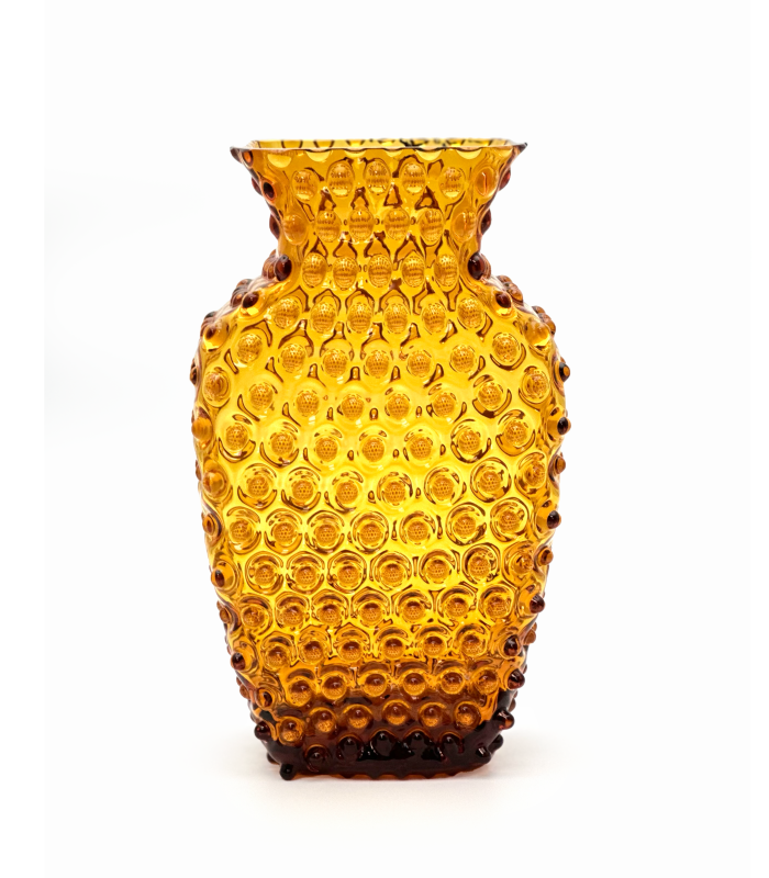 Kolekce hobnail ananas váza amber