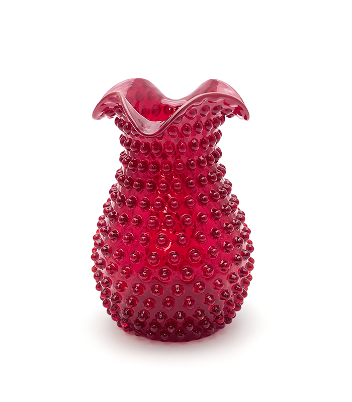 Váza ananas hobnail granátová