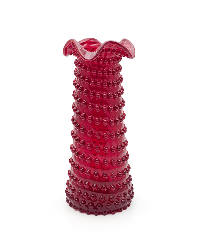 Váza ananas hobnail granátová