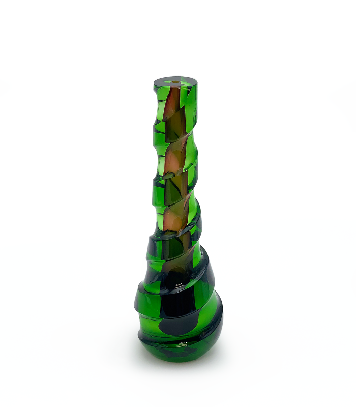 Skleněná váza Green Spiral