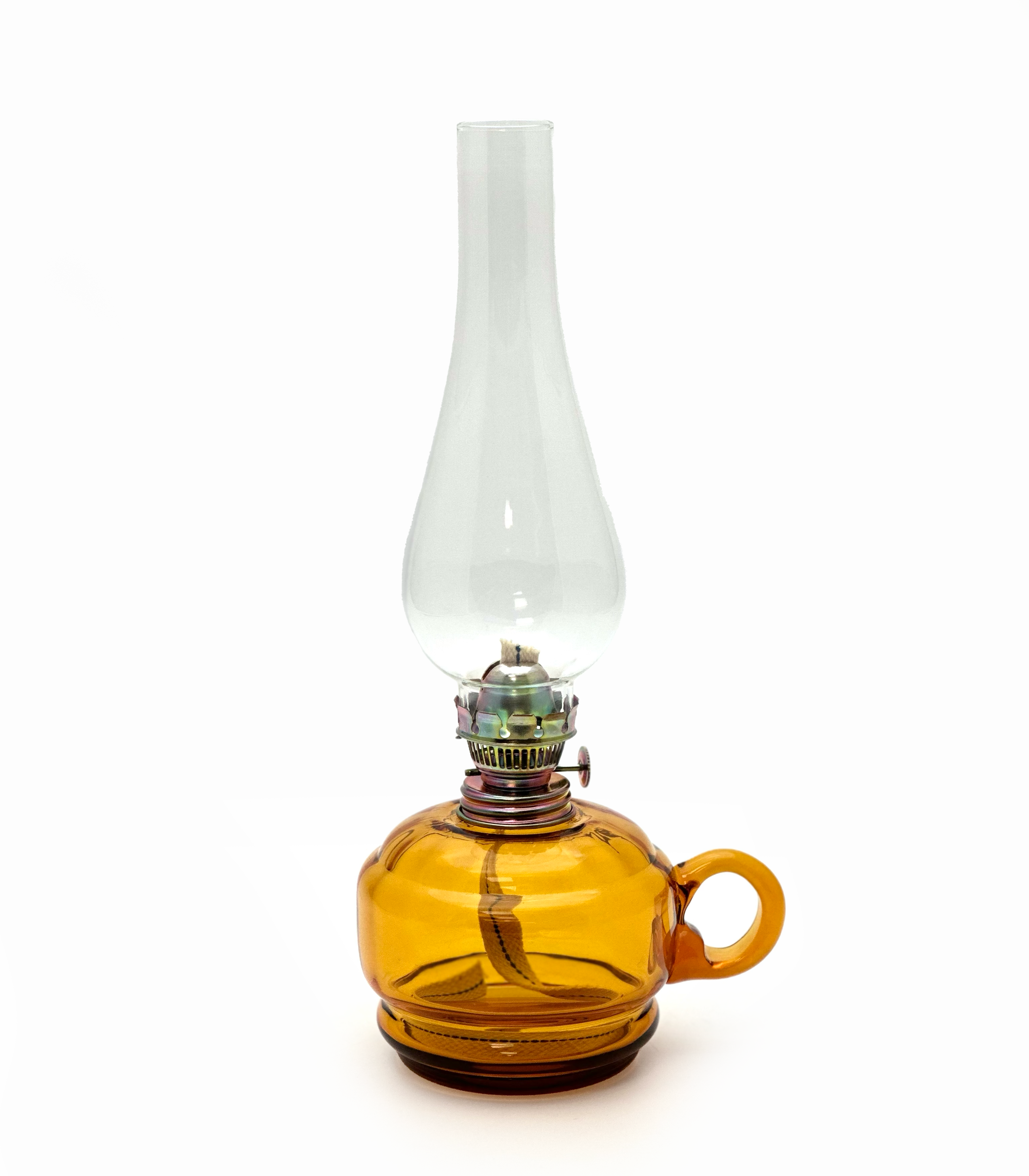 Petrolejová lampa s ouškem amber