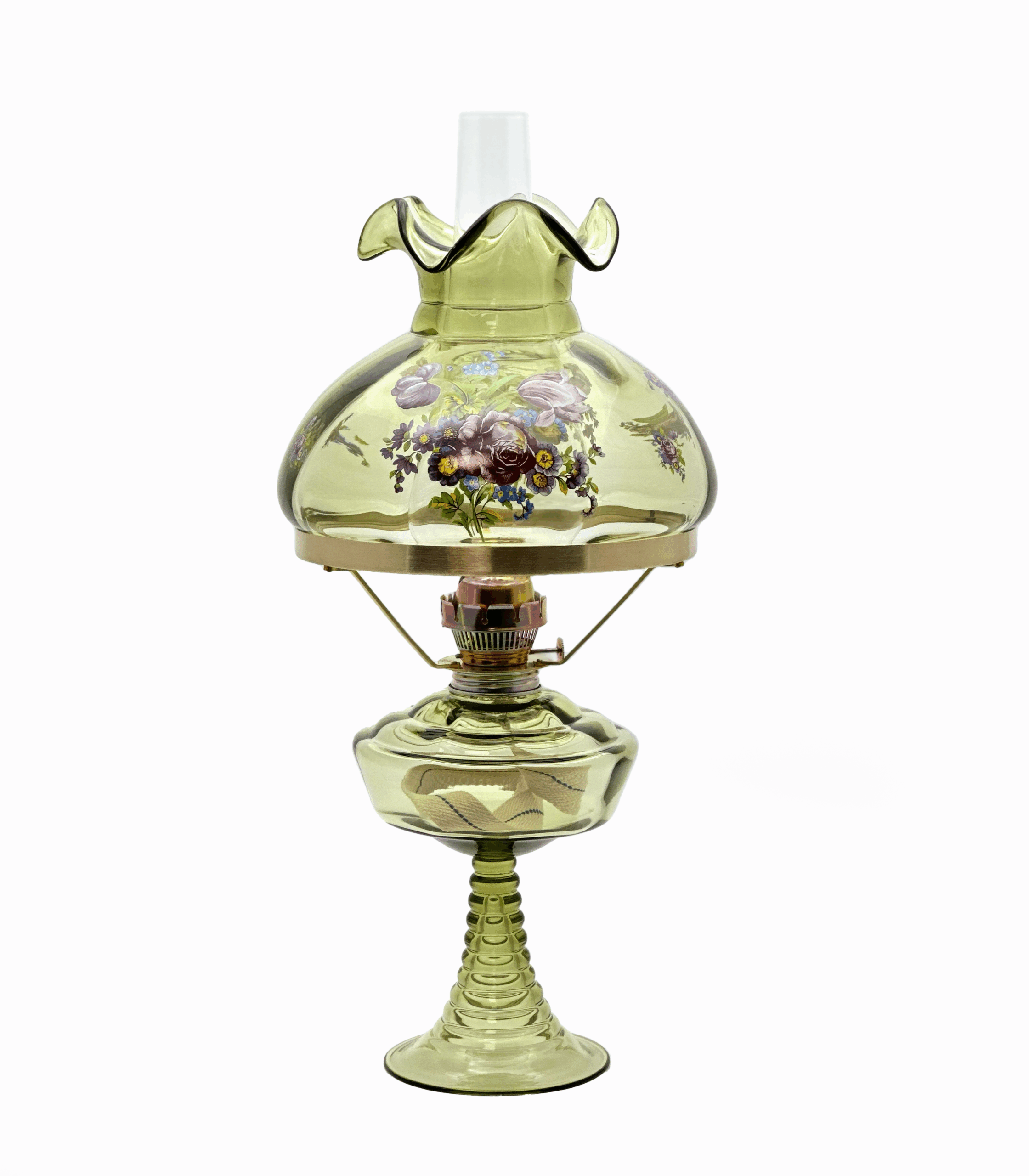 Petrolejová lampa Milada se stínidlem lesní zelená Petrolejová lampa Milada se stínidlem lesní zelená