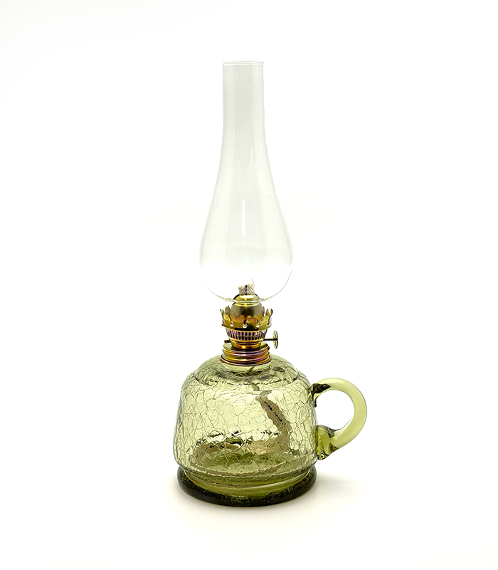 Petrolejová lampa lesní sklo kerosene lamp