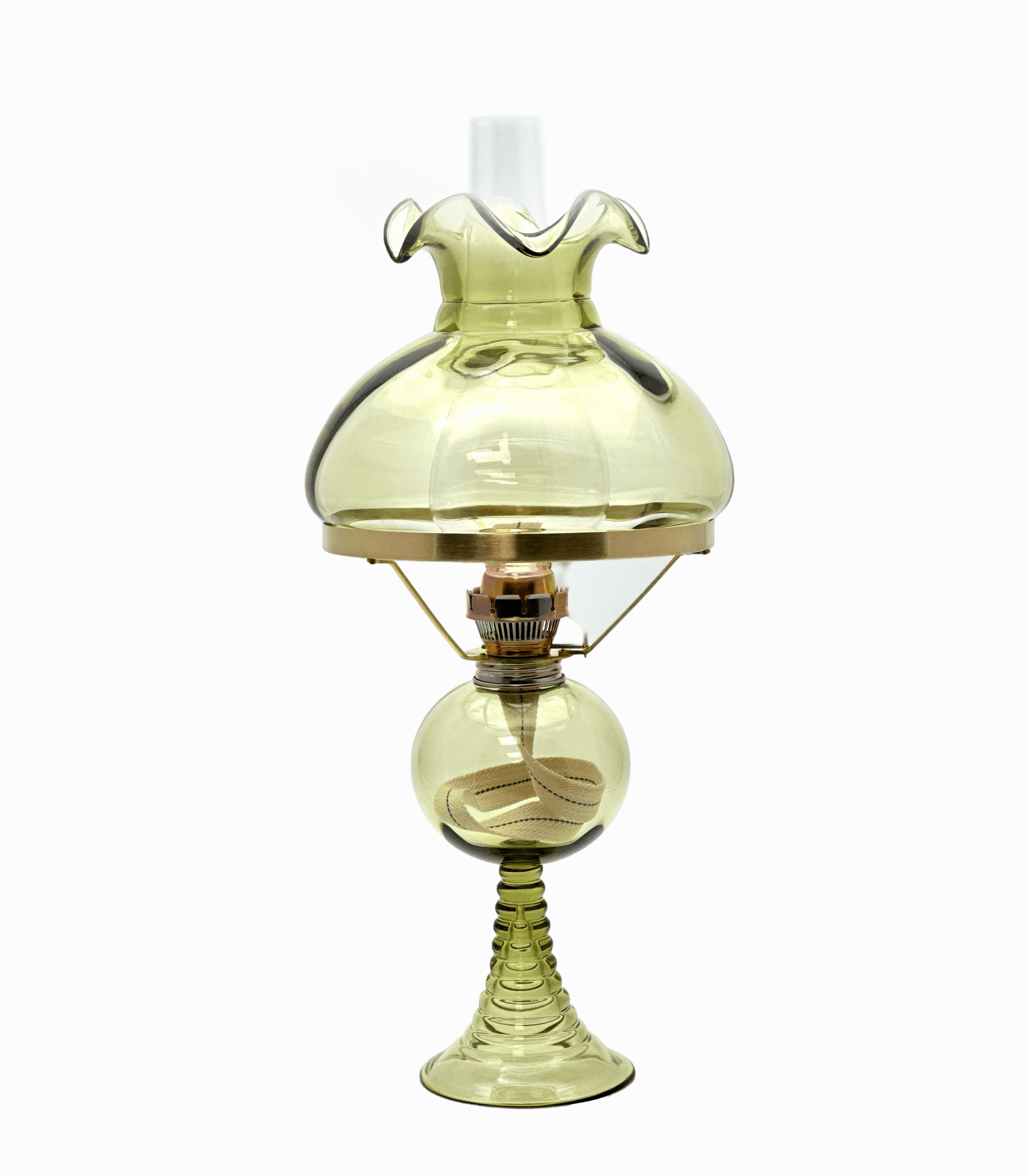 Petrolejová lampa Květa se stínidlem lesní zelená Petrolejová lampa Květa se stínidlem lesní zelená