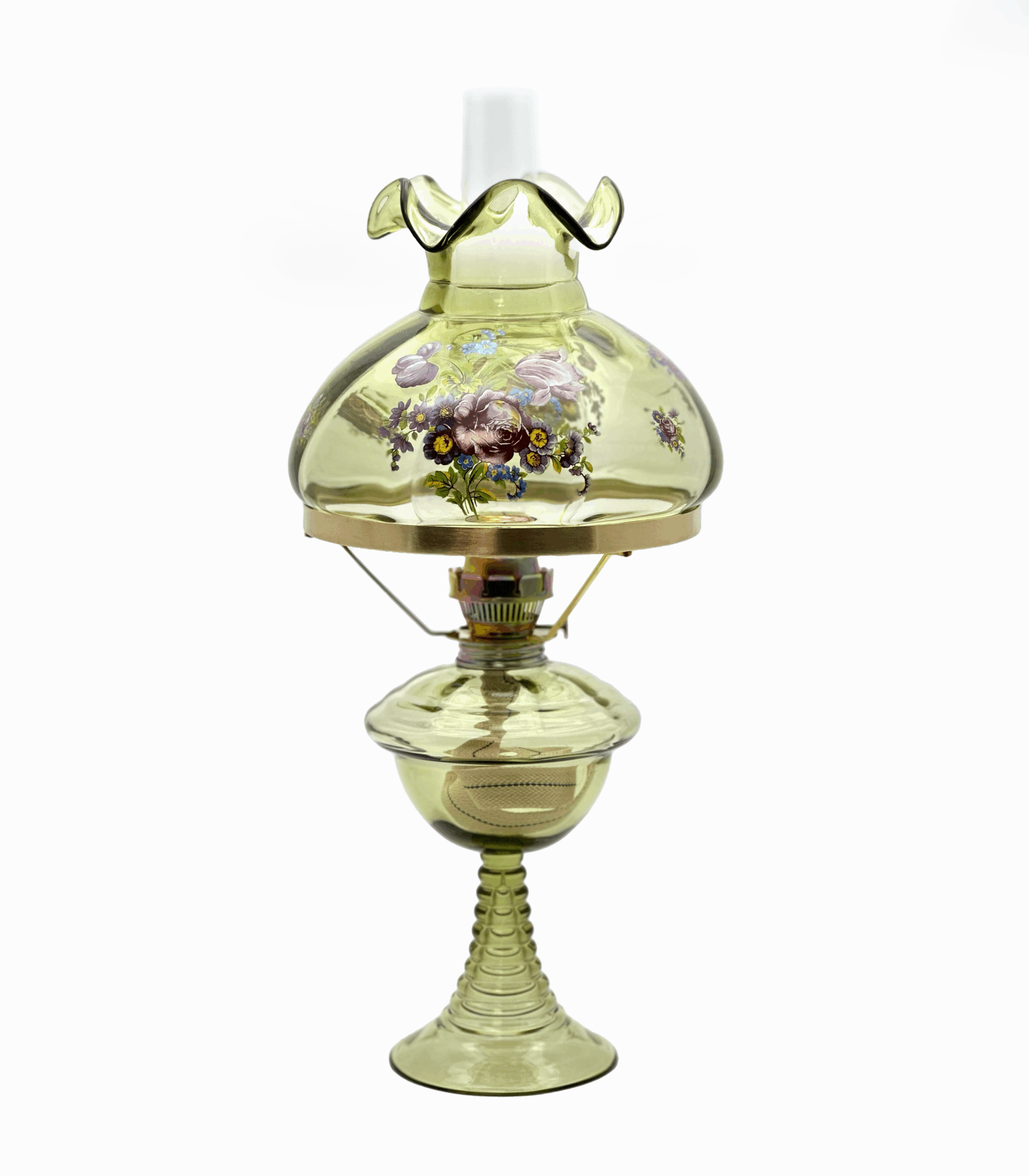 Petrolejová lampa Jasmína se stínidlem lesní zelená komplet Petrolejová lampa Jasmína se stínidlem lesní zelená komplet