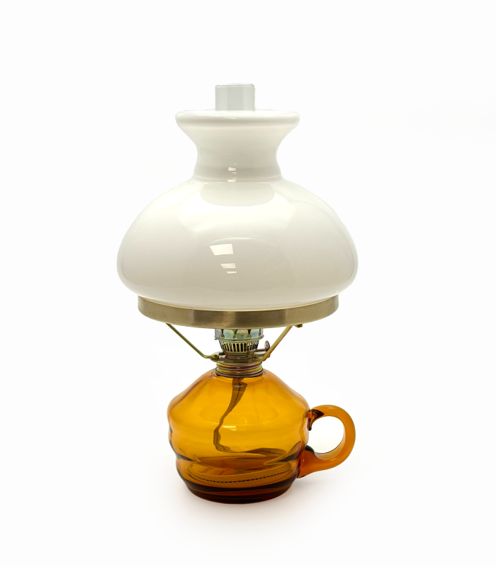 Petrolejová lampa s ouškem amber