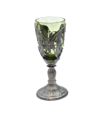 Glass decorated with pewter