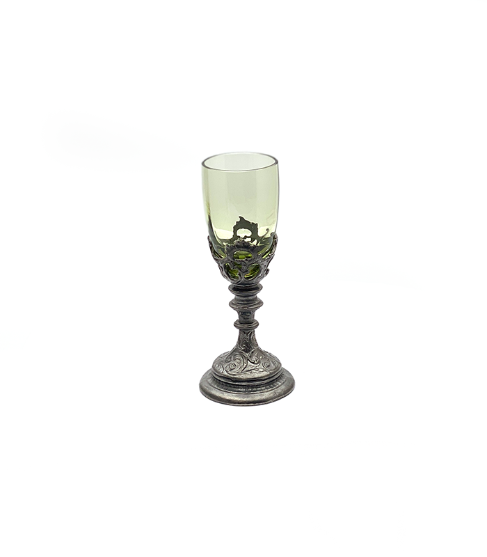 Liqueur glass decorated tin