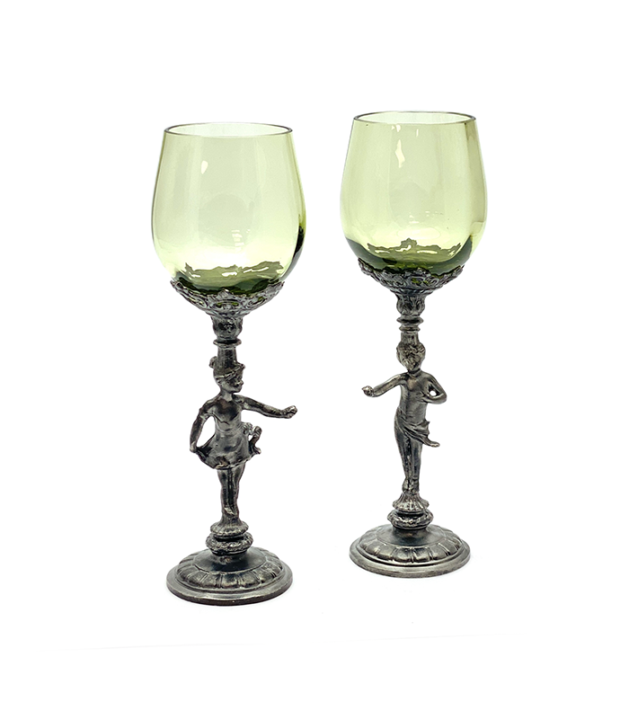 Tin Decorated Wedding Glasses