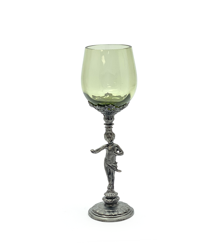 Wedding glass decorated with pewter