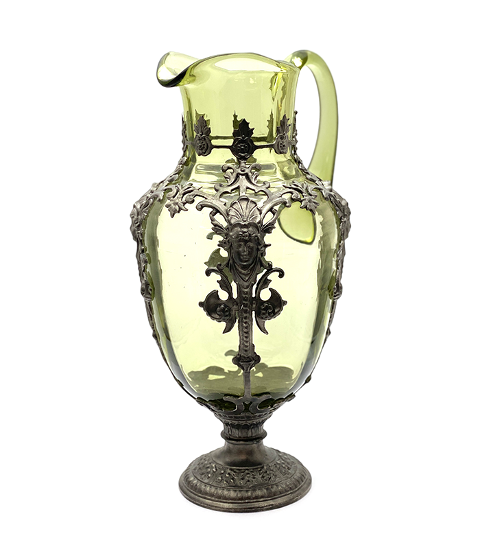 Art Nouveau pewter decorated jug