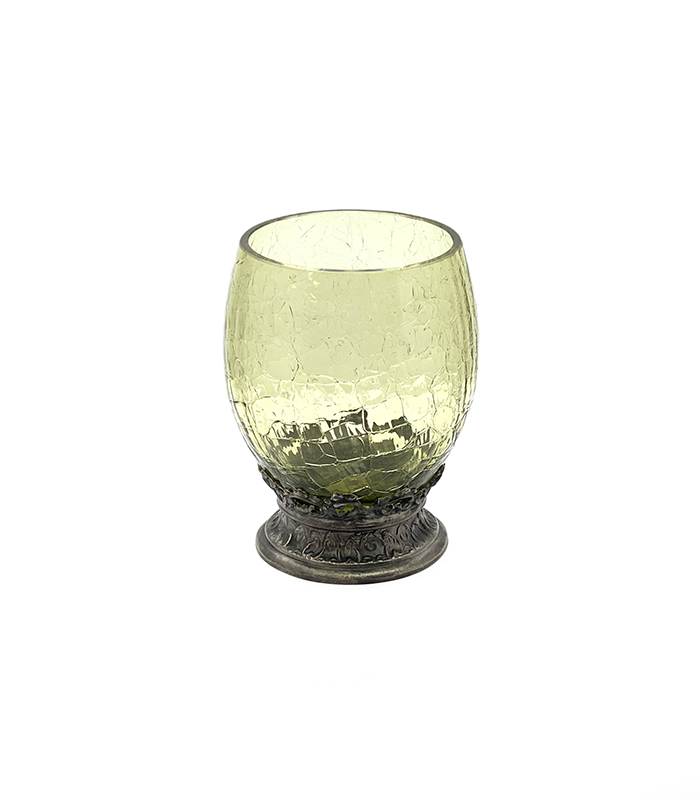 Glass decorated with pewter