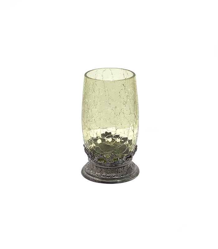 Glass decorated with pewter