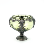 Art Nouveau pewter decorated bowl