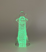 Anděl skleněný se zeleným svítícím pigmentem
