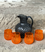 Souprava ananas - hobnail kouř-oranžová