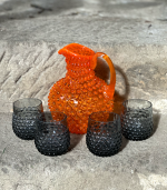 Souprava ananas hobnail - oranžová - kouř