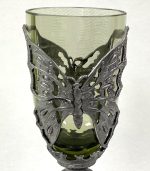 Glass decorated with pewter